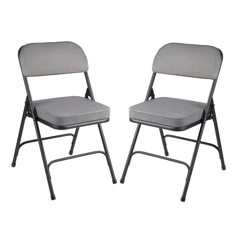 Hampden Furnishings Bernadine Collection Chaise pliante rembourrée de luxe en tissu, lot de 2