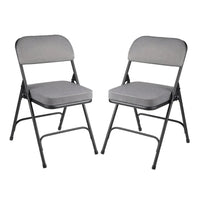 Hampden Furnishings Bernadine Collection Chaise pliante rembourrée de luxe en tissu, lot de 2