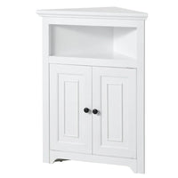 Armoire d'angle 32 po avec 2 portes et étagères réglables pour rangement à la maison - 25,4 x 12,8 x 33,3 po