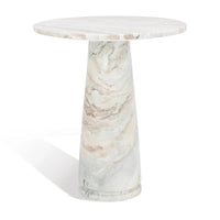 SAFAVIEH Couture Ghicu table d'appoint ronde haute en marbre - 22 po L x 21 po P x 24 po H - 21Lx21Px24H