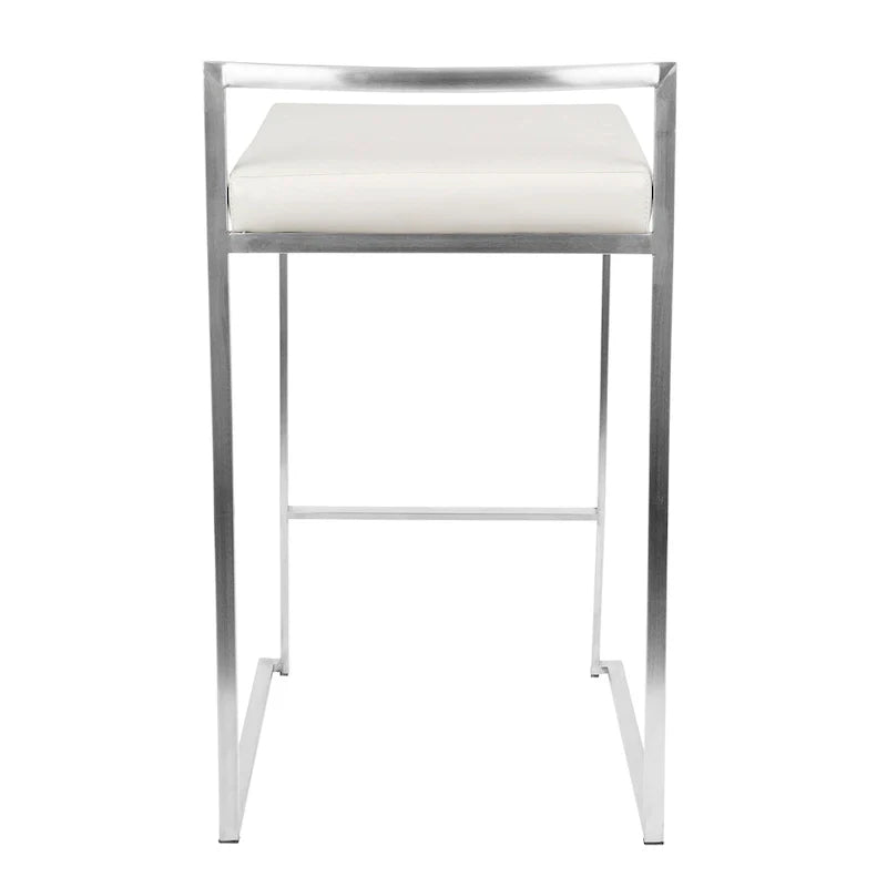 Silver Orchid Forrest Tabouret de comptoir empilable entièrement soudé en acier inoxydable (lot de 2)
