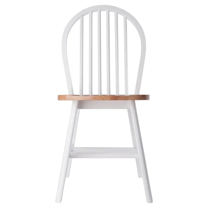 Ensemble de 2 chaises Windsor, naturel et blanc
