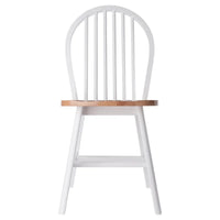Ensemble de 2 chaises Windsor, naturel et blanc