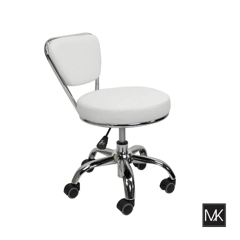 Dayton Tabouret bas réglable de 13 à 15, chaise roulante basse avec dossier, blanc - N/A