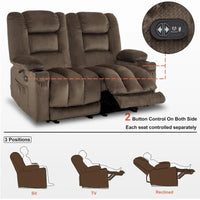 Causeuse Inclinable Électrique MCombo avec Chaleur et Massage, Tissu PR648