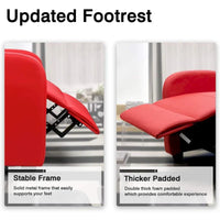 Fauteuil inclinable en simili cuir PU, marron / noir / gris / kaki / rouge / beige, simple