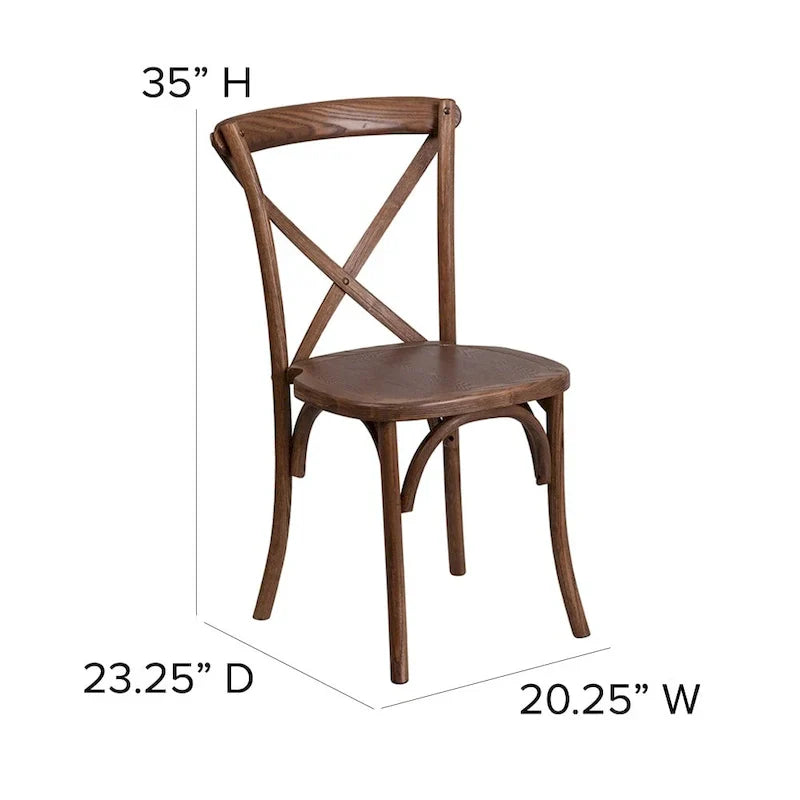 Ensemble de table de ferme pliante rustique 8' x 40 avec 10 chaises à dossier croisé et coussins