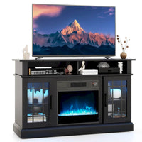 Meuble TV Costway avec cheminée électrique, lumières LED et télécommandes - Voir détails
