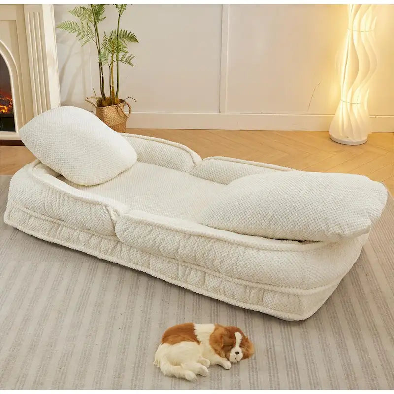 Canapé moelleux, 5 positions réglables, assise, sommeil, pliage, adapté à la chambre ou au salon
