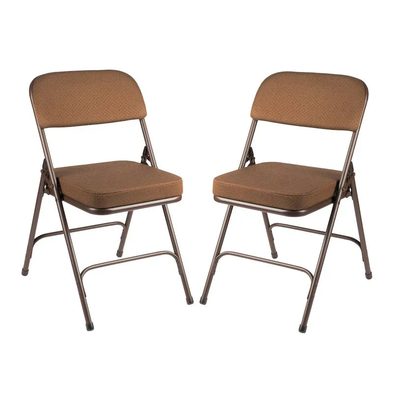 Hampden Furnishings Bernadine Collection Chaise pliante rembourrée de luxe en tissu, lot de 2