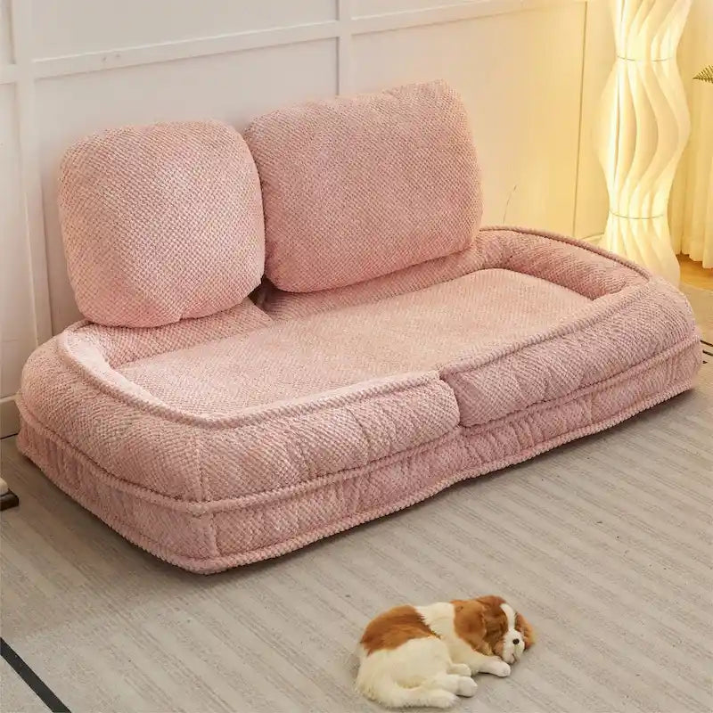 Canapé moelleux, 5 positions réglables, assise, sommeil, pliage, adapté à la chambre ou au salon