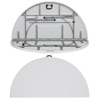 Table pliante d'événement ronde en plastique pliable en deux de 6 pieds avec poignée