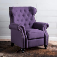Walder Fauteuil inclinable en tissu capitonné à clous décoratifs par Christopher Knight Home