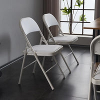 Chaises pliantes élégantes en fer et PVC pour conventions et expositions Blanches