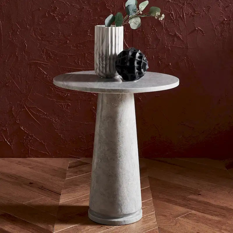 SAFAVIEH Couture Ghicu table d'appoint ronde haute en marbre - 22 po L x 21 po P x 24 po H - 21Lx21Px24H