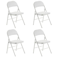 Chaises pliantes élégantes en fer et PVC pour conventions et expositions Blanches