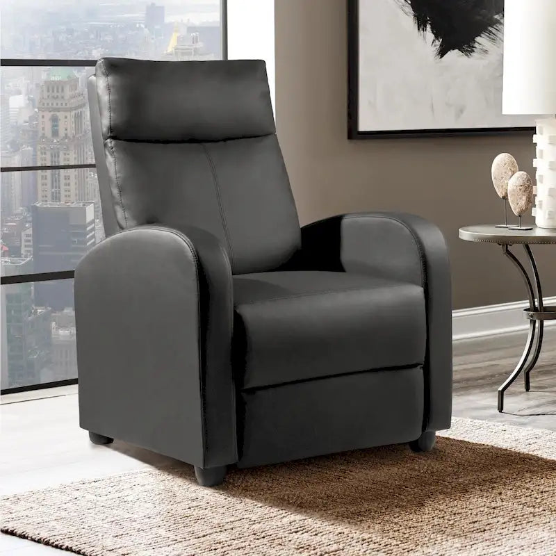 Fauteuil inclinable en simili cuir PU, marron / noir / gris / kaki / rouge / beige, simple