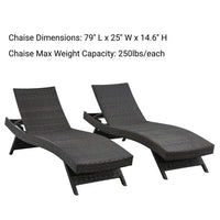 Chaise longue en osier toutes saisons - lot de 2