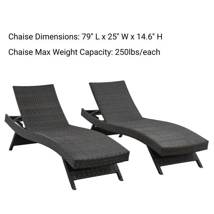 Chaise longue en osier toutes saisons - lot de 2