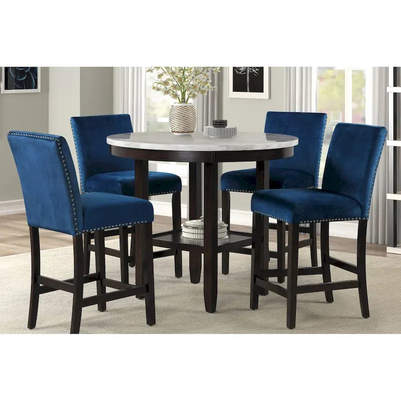 New Classic Furniture Reginald Ensemble de comptoir rond 5 pièces