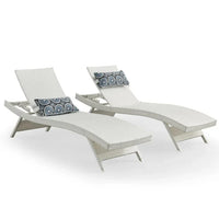 Chaise longue en osier toutes saisons - lot de 2