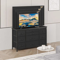 Commode de chambre avec 10 grands tiroirs pour meuble TV long 55 - 55 pouces
