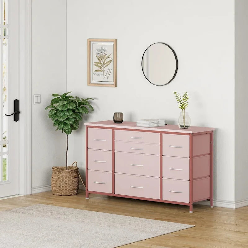 Commode de chambre avec 10 grands tiroirs pour meuble TV long 55 - 55 pouces