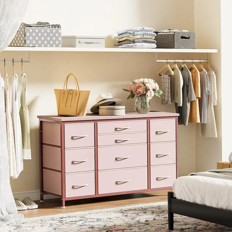 Commode de chambre avec 10 grands tiroirs pour meuble TV long 55 - 55 pouces