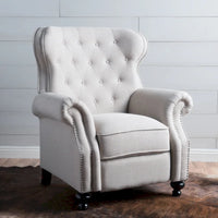 Walder Fauteuil inclinable en tissu capitonné à clous décoratifs par Christopher Knight Home