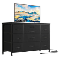 Commode de chambre avec 10 grands tiroirs pour meuble TV long 55 - 55 pouces