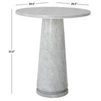 SAFAVIEH Couture Ghicu table d'appoint ronde haute en marbre - 22 po L x 21 po P x 24 po H - 21Lx21Px24H