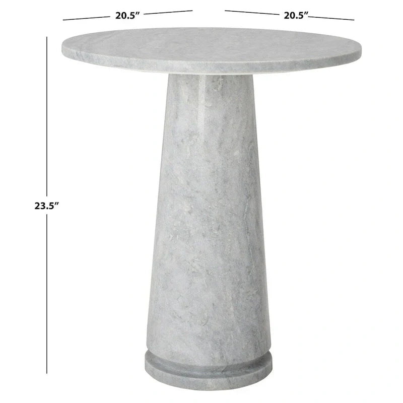 SAFAVIEH Couture Ghicu table d'appoint ronde haute en marbre - 22 po L x 21 po P x 24 po H - 21Lx21Px24H