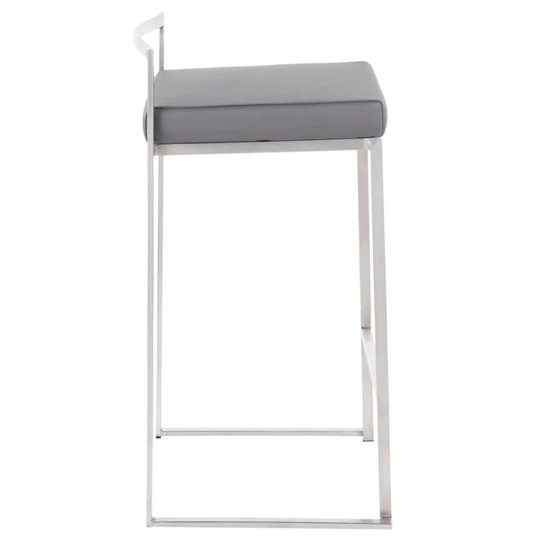 Silver Orchid Forrest Tabouret de comptoir empilable entièrement soudé en acier inoxydable (lot de 2)