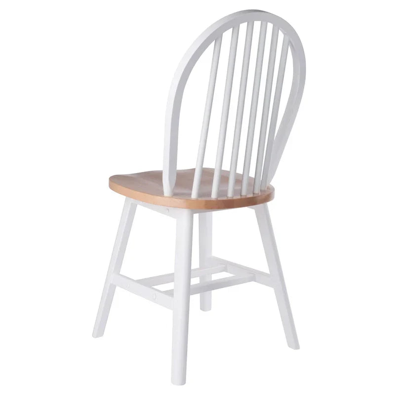 Windsor - Ensemble de 2 chaises, naturel et blanc