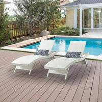 Chaise longue en osier toutes saisons - lot de 2