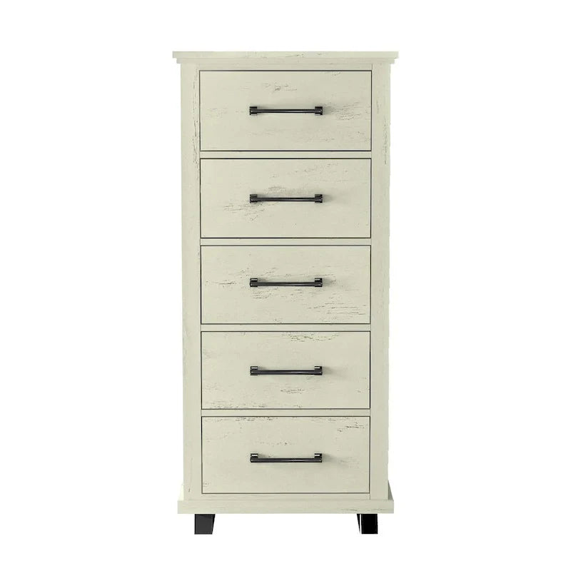 Ensemble de chambre à coucher 4 pièces Farmhouse - 2 tables de chevet, 1 commode et 1 chiffonnier