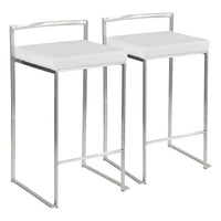 Tabouret de comptoir Silver Orchid Forrest en acier inoxydable empilable et entièrement soudé (lot de 2)
