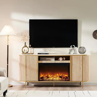 Meuble TV cheminée de luxe moderne 70, meuble multimédia, console TV
