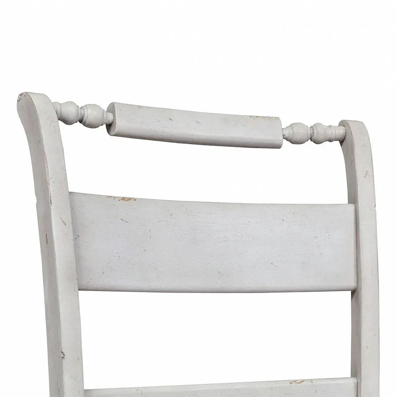 Whitney - Chaise en lin antique à dossier à lattes (lot de 2)