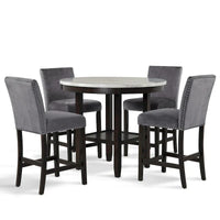 New Classic Furniture Reginald Ensemble de comptoir rond 5 pièces