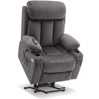 Fauteuil inclinable releveur électrique grand format MCombo avec repose-pieds extensible pour personnes âgées de grande taille, télécommande manuelle, porte-gobelets, tissu 7426