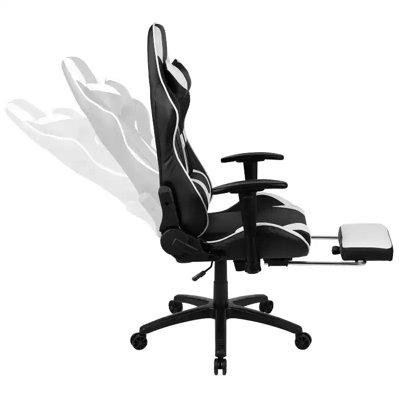 Chaise gaming Flash Furniture X30 de course de bureau ergonomique pour ordinateur avec dossier entièrement inclinable et repose-pieds coulissant en LeatherSoft rouge