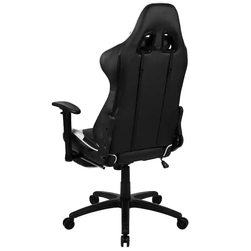 Chaise gaming Flash Furniture X30 de course de bureau ergonomique pour ordinateur avec dossier entièrement inclinable et repose-pieds coulissant en LeatherSoft rouge