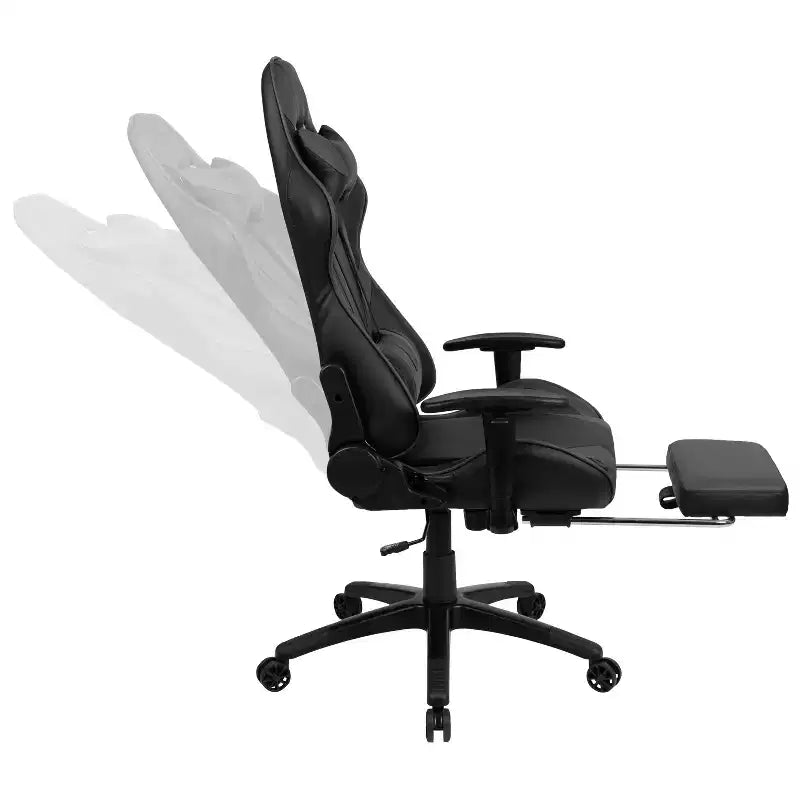 Chaise gaming Flash Furniture X30 de course de bureau ergonomique pour ordinateur avec dossier entièrement inclinable et repose-pieds coulissant en LeatherSoft rouge