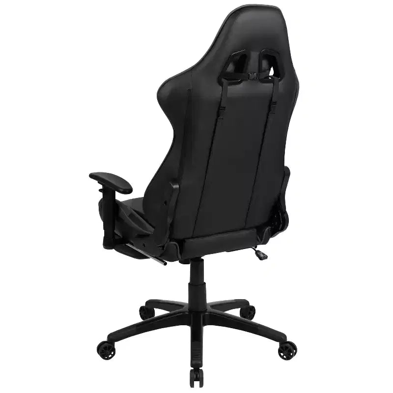 Chaise gaming Flash Furniture X30 de course de bureau ergonomique pour ordinateur avec dossier entièrement inclinable et repose-pieds coulissant en LeatherSoft rouge