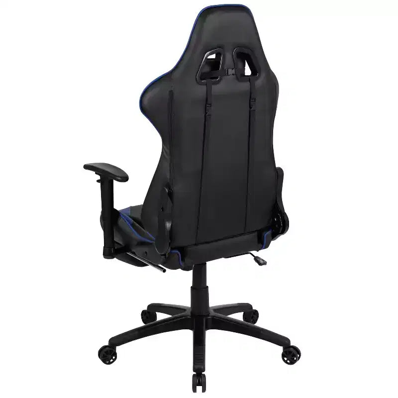 Chaise gaming Flash Furniture X30 de course de bureau ergonomique pour ordinateur avec dossier entièrement inclinable et repose-pieds coulissant en LeatherSoft rouge