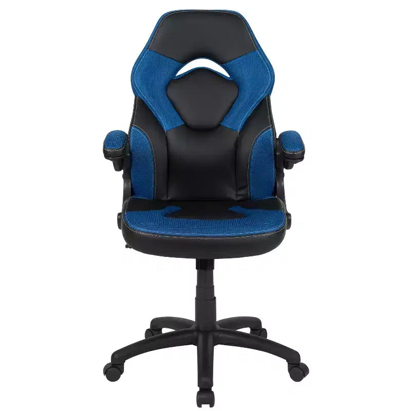 Chaise gaming Flash Furniture X10 de course de bureau ergonomique pour ordinateur PC, chaise pivotante réglable avec accoudoirs relevables