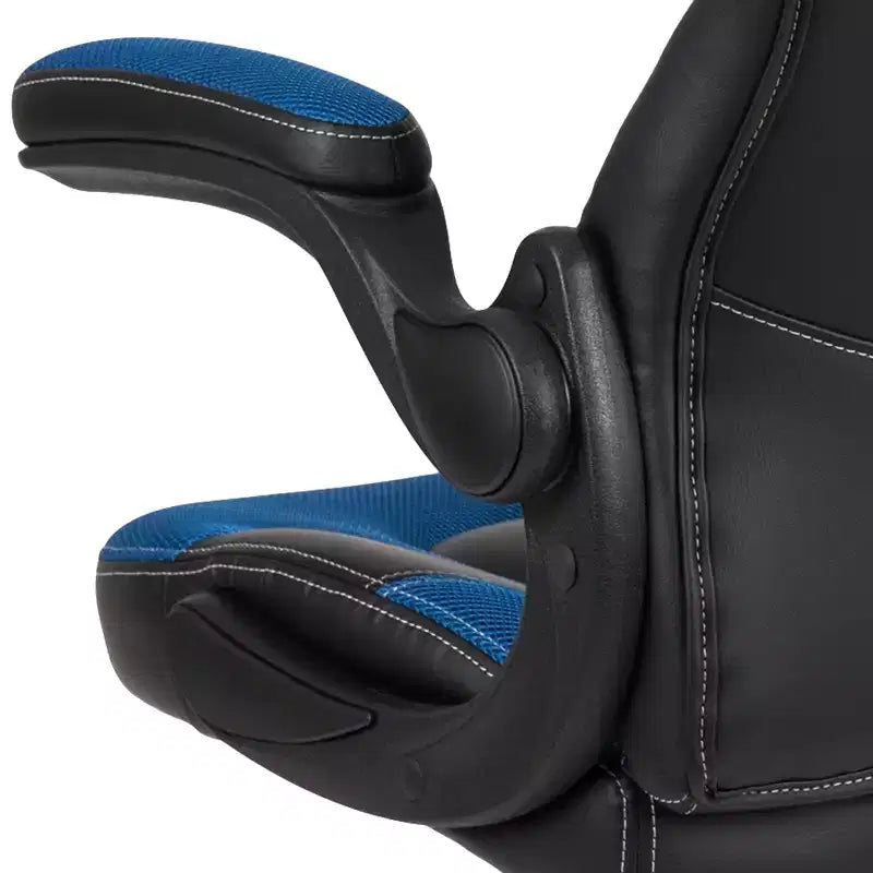 Chaise gaming Flash Furniture X10 de course de bureau ergonomique pour ordinateur PC, chaise pivotante réglable avec accoudoirs relevables