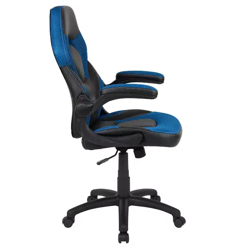 Chaise gaming Flash Furniture X10 de course de bureau ergonomique pour ordinateur PC, chaise pivotante réglable avec accoudoirs relevables