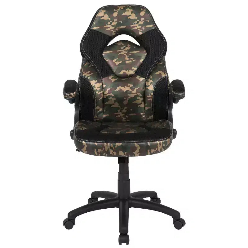 Chaise gaming Flash Furniture X10 de course de bureau ergonomique pour ordinateur PC, chaise pivotante réglable avec accoudoirs relevables